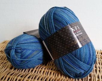 Sock Yarn, Cashmere, Luxury Sock, Self Striping, KFI Indulgence, Wool Blend Sock Yarn, 08 Rainshower