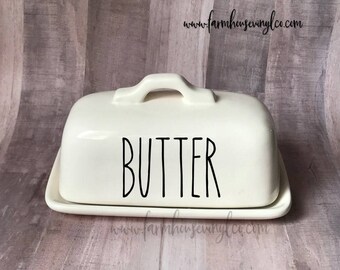 Decal Only~Rae Dunn Inspired Butter Dish Vinyl Decal~Rae Dunn Decal~Kitchen Decor~Farmhouse Decor~~Butter Dish~Yum~Spread~Smear~Savor