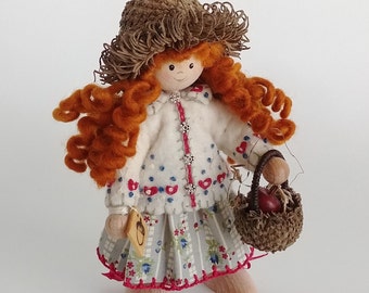 Acorn-Capped Bendy Doll with Apple & Acorn Basket