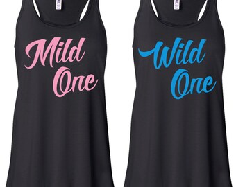 Mild One Wild One Best Friend Tank Tops - Besties Tanks Shirts for Best Friends Cute Funny