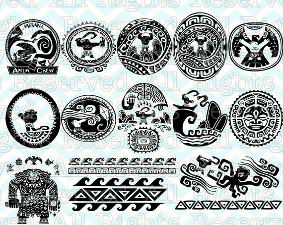 Maui Tattoo SVG Maui Silhouette svg Moana and Maui svg files
