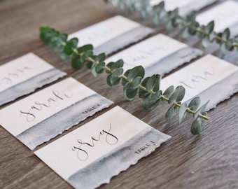 Custom Watercolor Calligraphy Place Cards