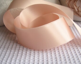 Petal Blush Satin Ribbon Double Sided 5/8", 7/8", 1.5", 2.25", Quality Satin By the Yard Weddings, Invitations, Sashes, Bouquets, Apparel
