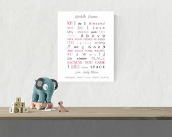 Personalized Gift For Goddaughter | Christening Print | Baptism Gift For Girls | Baptism Sign | Godchild Gift | Goddaughter Print - 44677