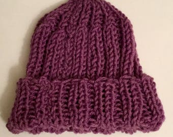 Knitted Watch Cap, Purple