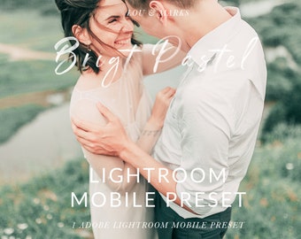 Bright Pastel Mobile Lightroom Preset for Bright Portrait and Modern Wedding Edits in Adobe Lightroom Mobile