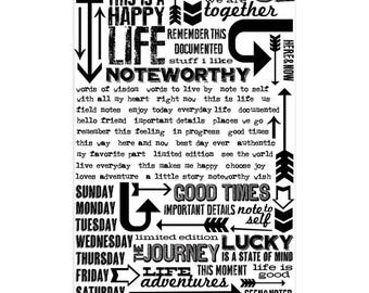 Idea-ology Rub Ons - Life Notes