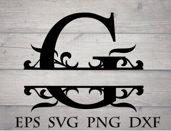 Split initial svg / split letter G monogram svg split