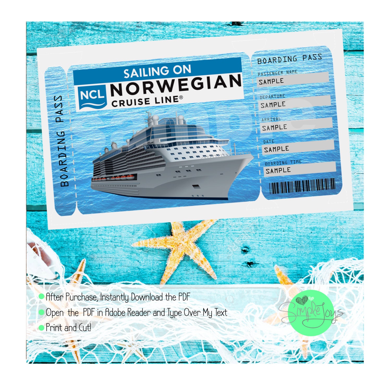 norwegian cruise line boarding pass