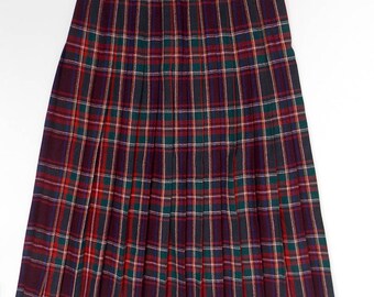 Plaid Wool Pleated Skirt Crazy Horse Label