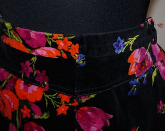 Vintage Floral tapered leg Velvet Kenzo 90's trousers EU Size 38