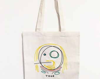 Thor Minimalistic Doodle Tote Bag
