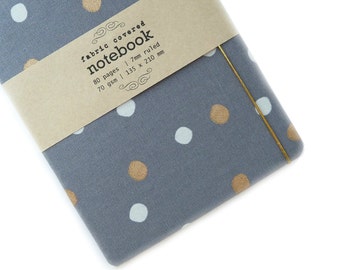 Pale Grey Dots Upcycled Fabric Notebook