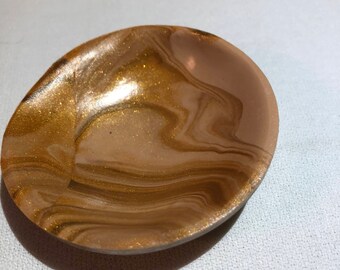 Marbled polymer clay bowl