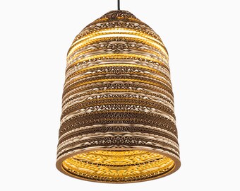 Cardboard Lampshade-Bell Lampshade-Hanging Lampshade-Handmade Pendant Lampshade-Scrap Lights-Handmade Lamp-Lamp-Light-Home Decor-Gift