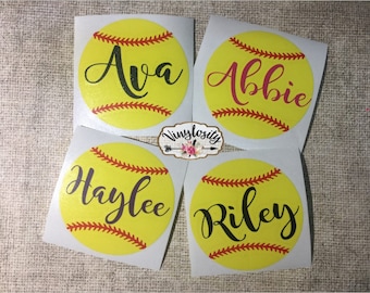 Softball Decal | Softball Monogram | Helmet Decal | Softball Helmet Decal | Car Decal | Yeti Decal | Laptop Decal | Softball Sticker
