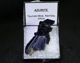 Deep Blue Azurite Specimen in Perky Box