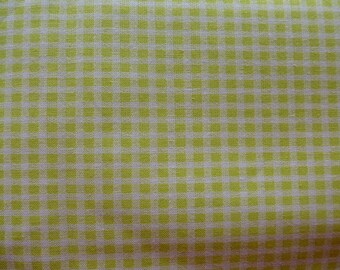 gingham fabric lime green and white 160 cm wide 100% cotton