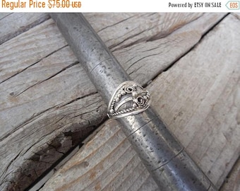 ON SALE Feather ring handmade in sterling silver 925 with two feathers