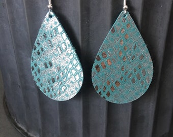 Sparkle Snakeskin Print Earrings