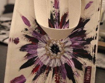 Hand Painted and Beaded Insulated Lunch Tote