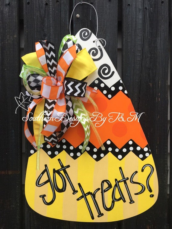 Items Similar To Candycorn Door Hanger Fun Candycorn Door Decor Halloweeen Decor On Etsy