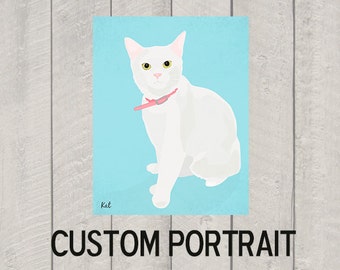 Aangepaste kat portret - moderne kat kunst