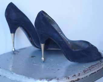 1940s Metal Sculpture heel - AS IS (size 5/5.5)