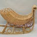 Vintage Santa Sleigh, Wicker Santa Sleigh, Sled Basket, Table Centerpiece, Holiday Decoration, Natural Wicker Sleigh, Christmas Centerpiece
