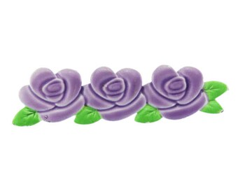 Purple Enamel Flower Brooch, Purple Flower Brooch, Purple Bar Brooch, Purple Flower Pin, Enamel Flower Pin