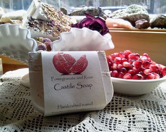 Pomegranate and Rose Castile Soap