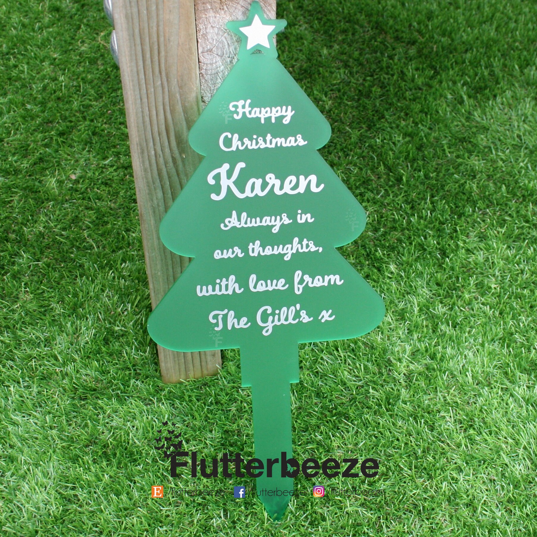 Christmas marker Grave marker Memorial garden marker