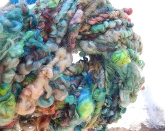 Hand spun Border Leicester Fleece yarn - art yarn - 35 yards, 10.4 oz.