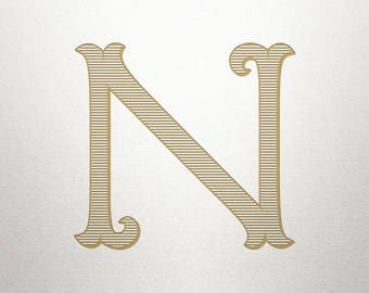 Single Vintage Letter - N - Vintage Letter - Digital