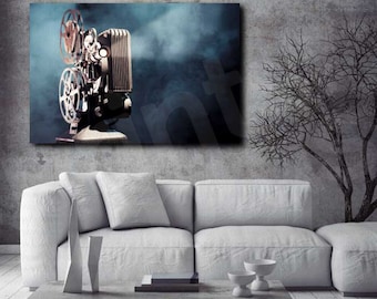Old Movie Projector Art Canvas Poster Print Home Wall Decor