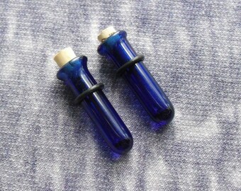 Blue Test Tube Plugs 0g gauged ear plugs earrings for stretched piercings