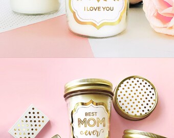 Mom Birthday Gift - First My Mother Forever My Friend Candle Message - Mom Card - I Love You Mom Candle (EB3178MOM) Mother Day Gift Candle