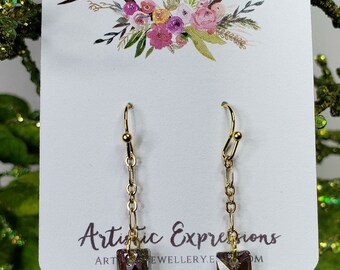 Swarovski Crystal Vitrail Lt Baguette Earrings