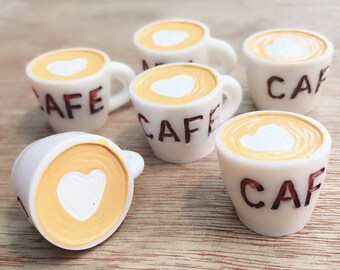 1/2 pcs.25x17mm.Miniature Cabochon Coffee Cup,Miniature Cup,Cabochon,Resin,Miniature Sweet,Mobile Accessories,Miniature coffee,DIY