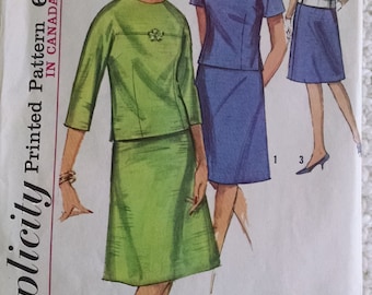 Vintage Simplicity Two-Piece Dress Pattern 5781, Size 16
