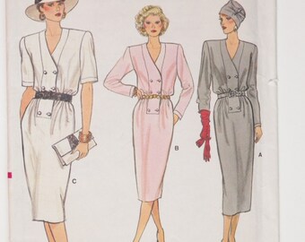 Misses Plus Size Dress Pattern With Loose Fitting Bodice & Straight Skirt Vogue 9700 UNCUT Size 14-16-18 Bust 36-38-40