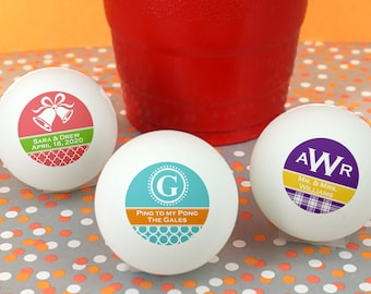 Personalized Ping Pong Balls, Bachelor Party Favors, Bachelorette Party Favors - Set of 24