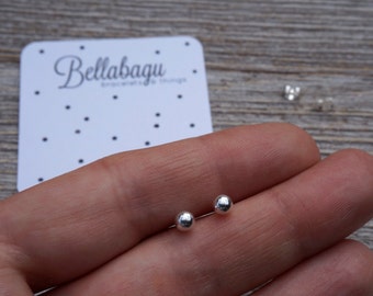 Sterling SIlver Ball Earrings - Silver balls - sterling silver tiny ball stud earrings - ball studs - simple - studs - IttyBitty BellaBalls