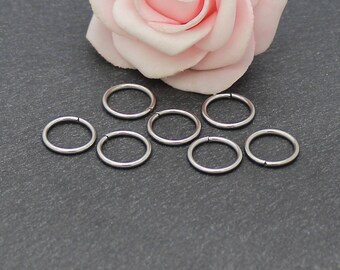 12 mm: 80 AP155 stainless steel open jump rings