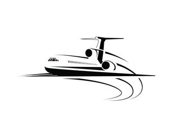 Airplane Airport Runway Airport Taking Off Activity Aerospace Air SVG .EPS .PNG Vector Space Clipart Digital Download Circuit Cut Cutting