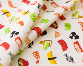 Japanese Fabric | Japanese Cotton Fabric | COSMO TEXTILE | Japanese Sushi, soup, white