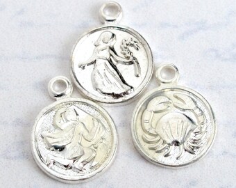 Vintage Silver Plated Astrological Charms (16X) (V356)