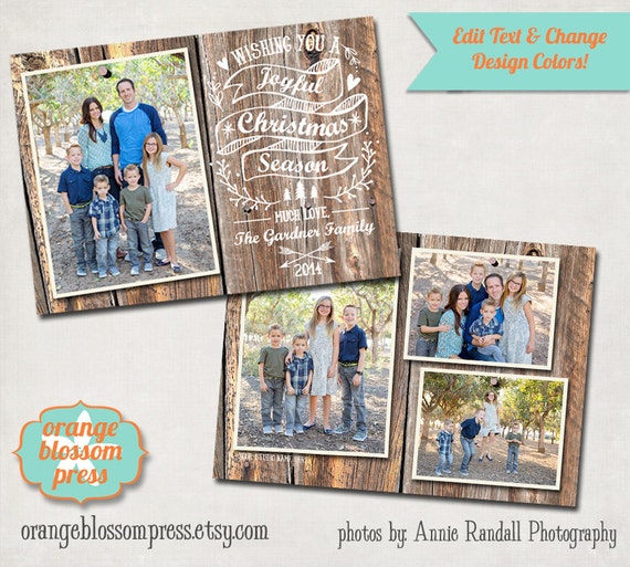 holiday photo card template