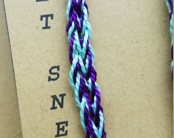 Crocheted Joker Shoe Laces - Green & Purple