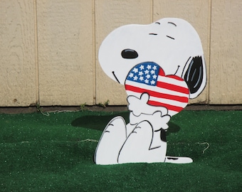 Peanuts Snoopy Patriotic Yard Sign